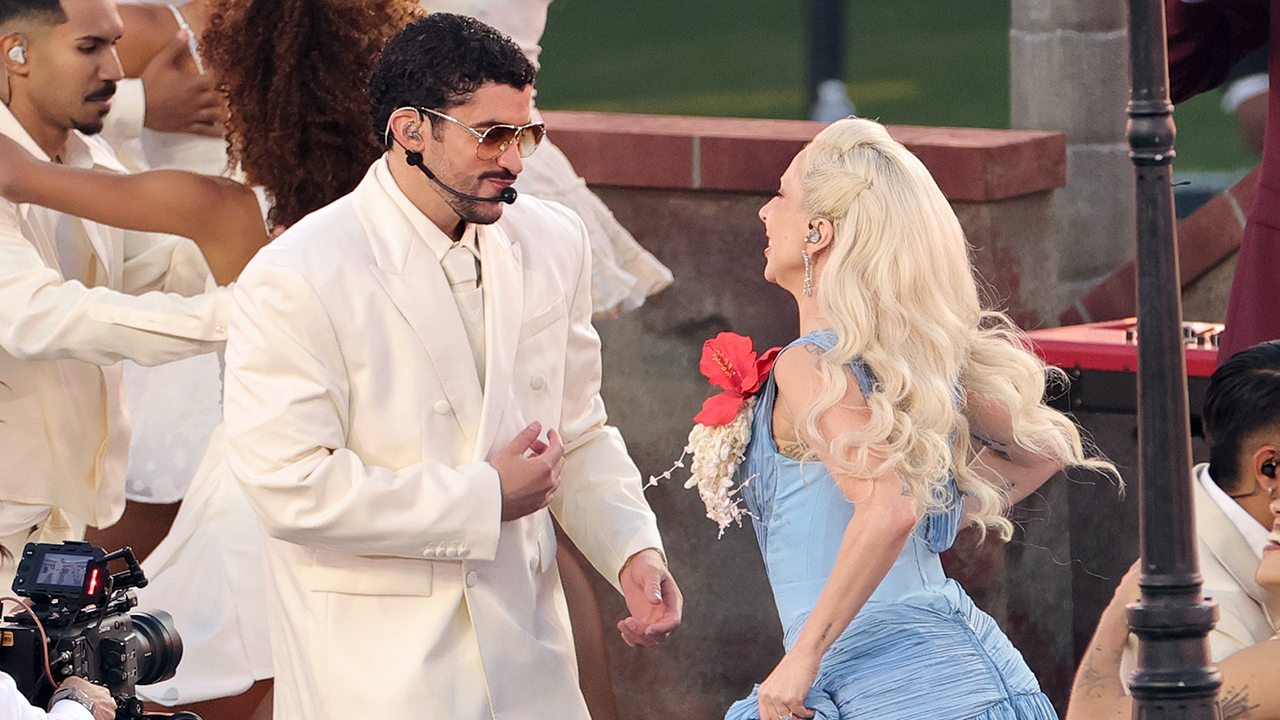 Lady Gaga and Bad Bunny at 2026 Super Bowl Halftime Show
