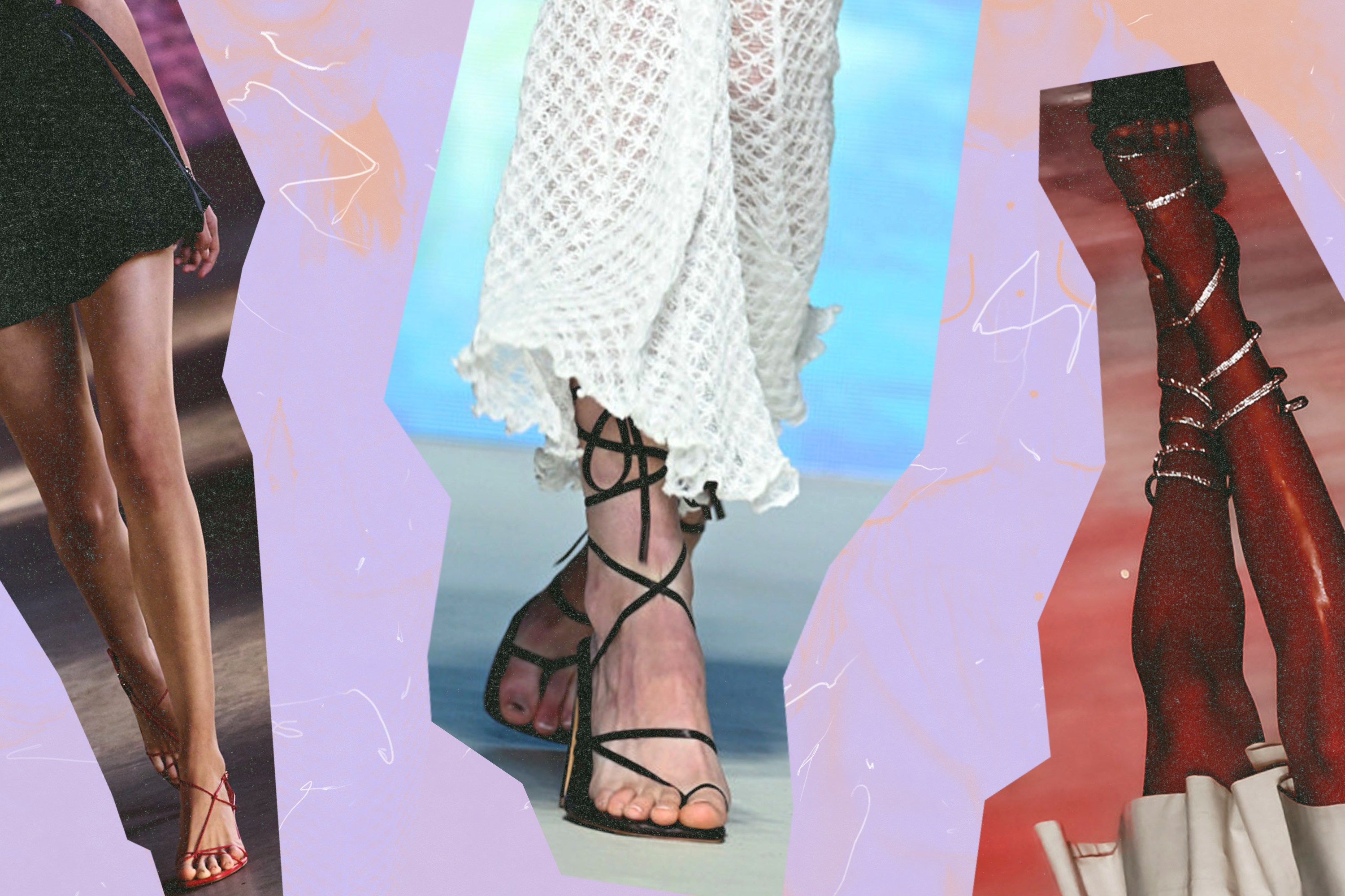 Legs and sandals.